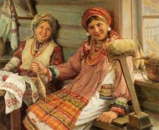 Готуючись до заміжжя в колишні часи, дівчата ткали, шили й вишивали собі посаг